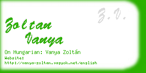 zoltan vanya business card